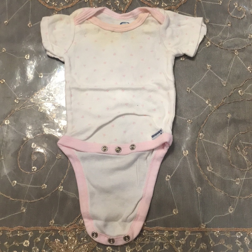 Gerber Baby White Onesie with Hearts